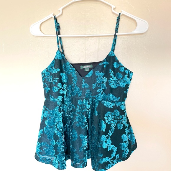 Velvet Teal Floral Tank - Picture 3 of 4